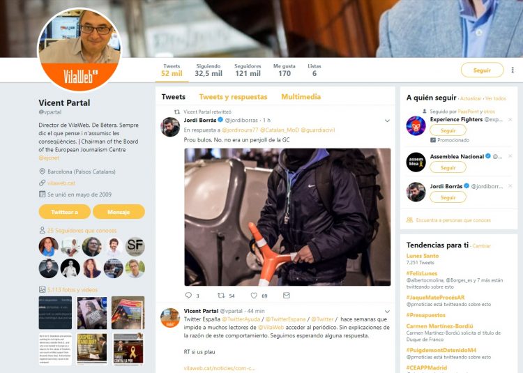 Twitetr de Vicent Partal