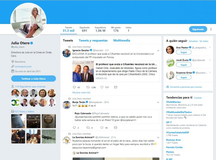 Twitter de Julai Otero